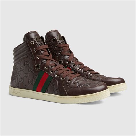 gucci hoge sneakers|gucci high top shoes.